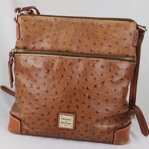 Dooney & Bourke Caramel Ostrich Letter Carrier Crossbody